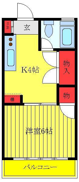 アメニティ千川(1K/2階)の間取り写真
