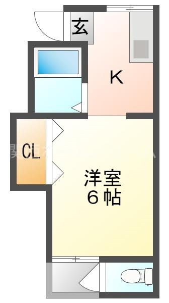ロイヤル石原A棟(1K/2階)の間取り写真