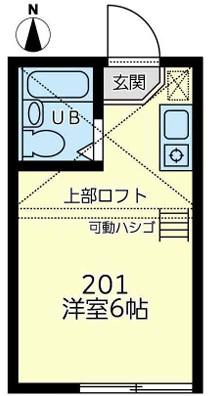 エコルステージ東白楽(ワンルーム/2階)の間取り写真