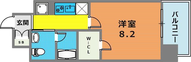 エステムコートみなと元町・THE・FIRST(1K/10階)の間取り写真