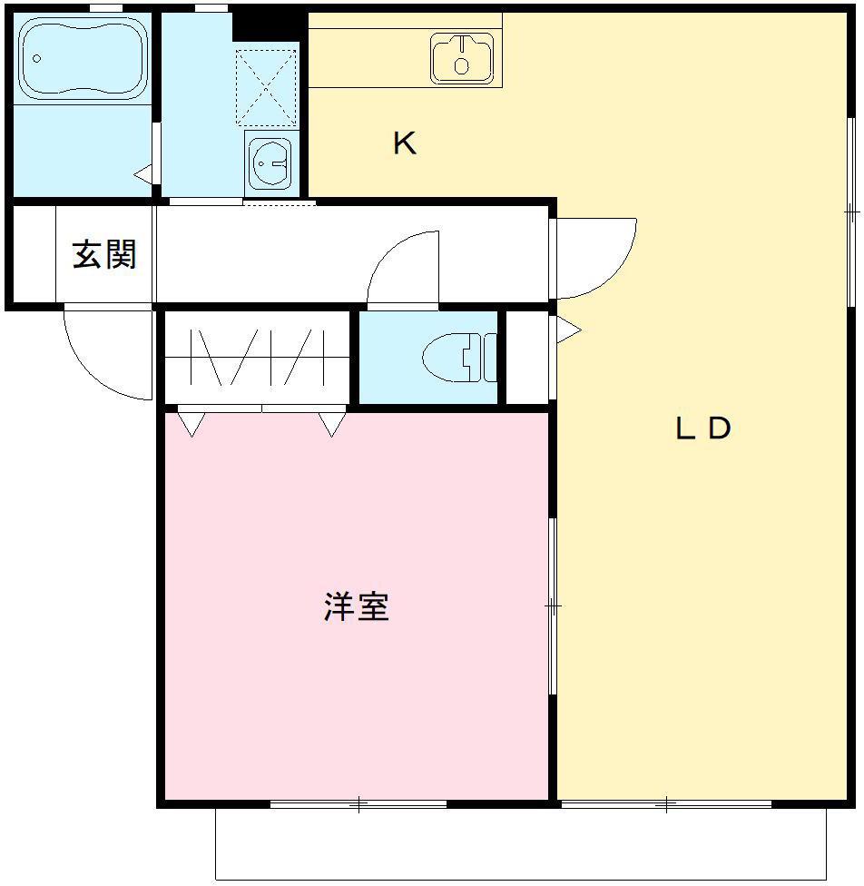 コンフォール(1LDK/2階)の間取り写真