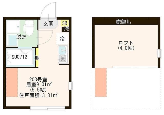 ハーモニーテラス関町II(ワンルーム/2階)の間取り写真