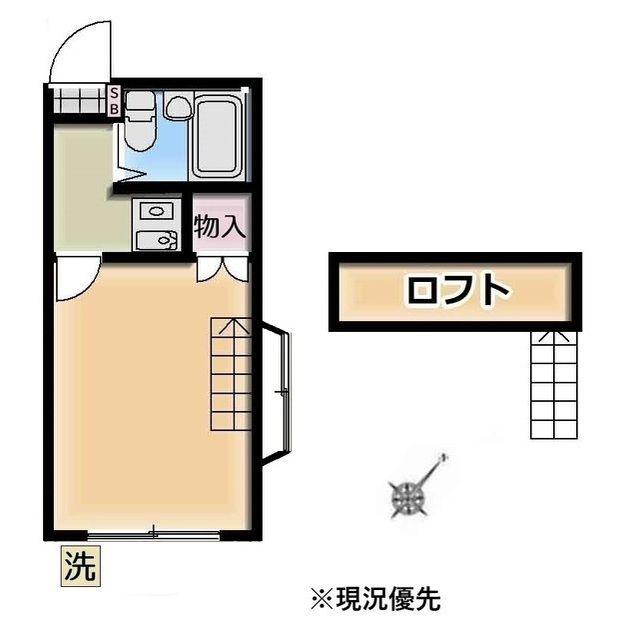 ピーチハウス(1K/1階)の間取り写真