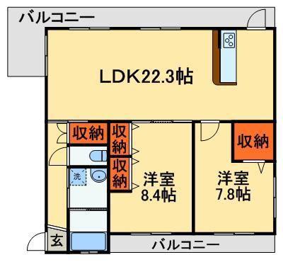 ベラ・フォルム(2LDK/4階)の間取り写真