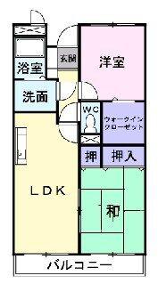 コンフォールコートK(2LDK/4階)の間取り写真