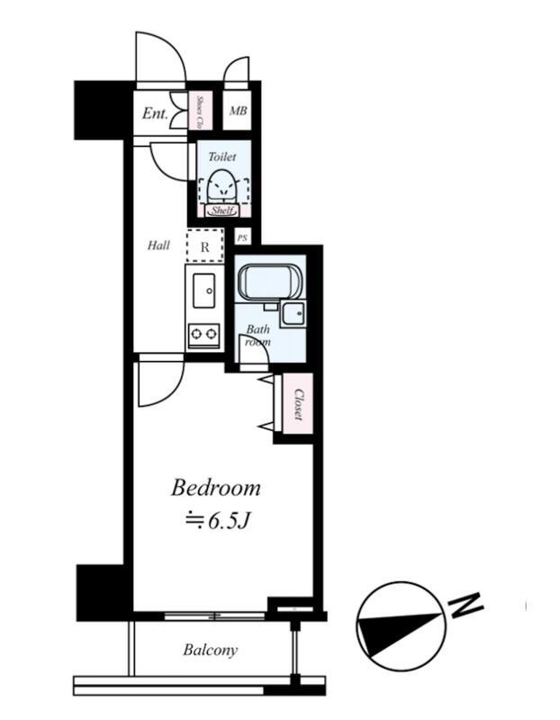 コンシェリア新橋 MASTERS VILLA(1K/5階)の間取り写真