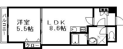 エース五番館(1LDK/11階)の間取り写真