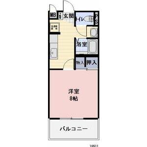 二の宮ハイツ 1(1K/1階)の間取り写真
