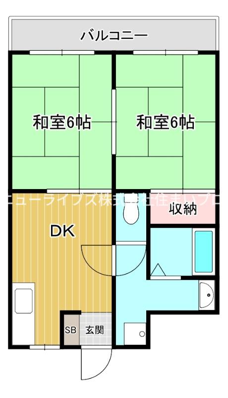山本マンション(2DK/3階)の間取り写真