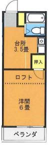 サンライズ弐番館(1K/1階)の間取り写真