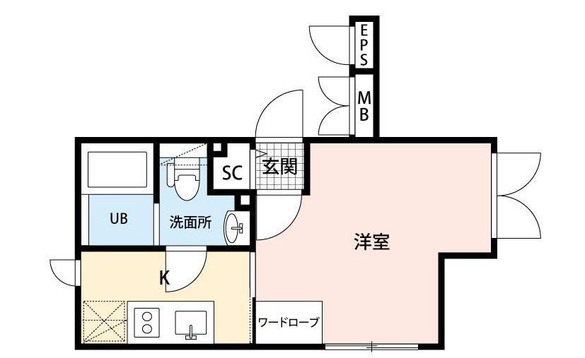 LAPIS大井町II(1K/3階)の間取り写真