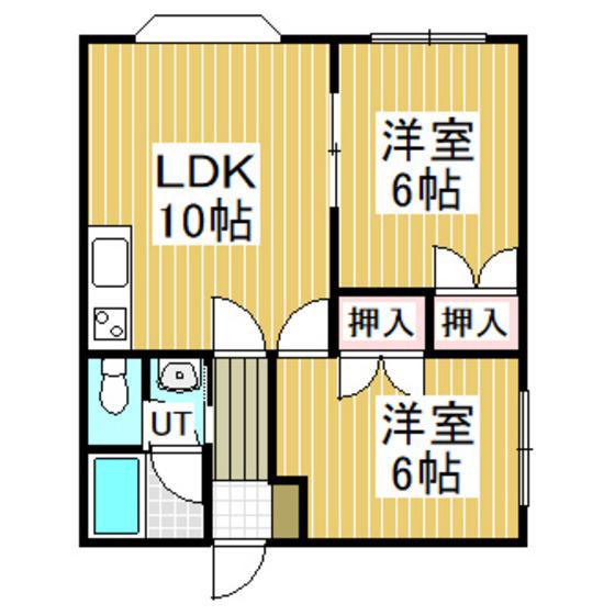 クリスタルハウス エルフィン(2LDK/3階)の間取り写真