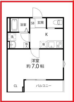 ティーズクォーレ六町II(1K/2階)の間取り写真
