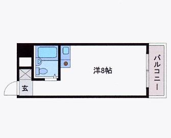 ホワイトパレス北九大前(ワンルーム/5階)の間取り写真