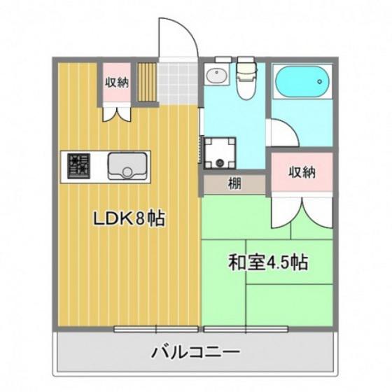 大藤ビル(1LDK/1階)の間取り写真