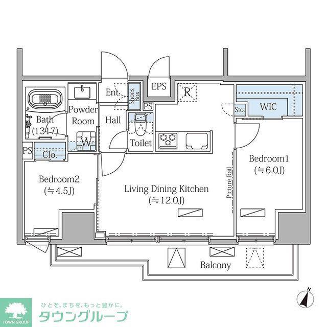 モディア文京目白台(2LDK/2階)の間取り写真