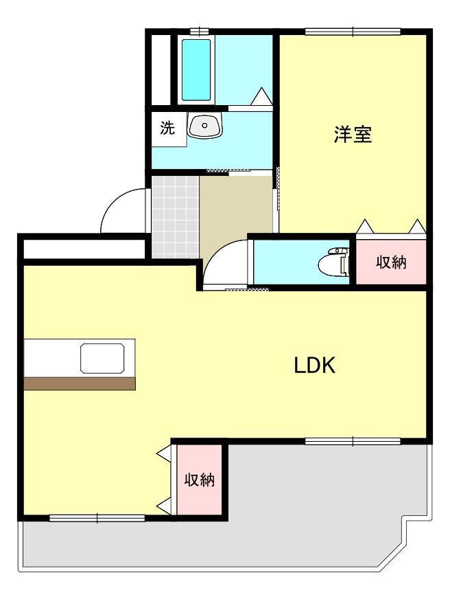 メゾン・リヴィエール(1LDK/2階)の間取り写真