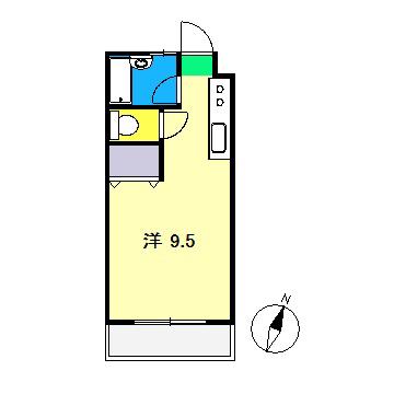 コーポMIKI I(ワンルーム/2階)の間取り写真