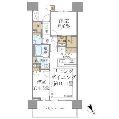 ザ・ガーデンテラス目黒 1204(2LDK/12階)の間取り写真