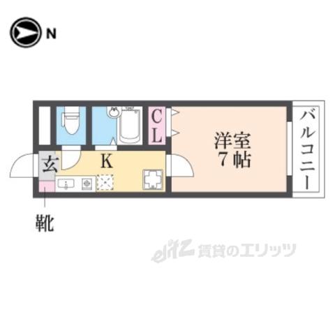 アベニューリップル長田1(1K/2階)の間取り写真