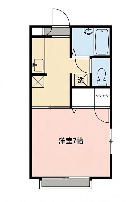 エルム篠原(1K/2階)の間取り写真
