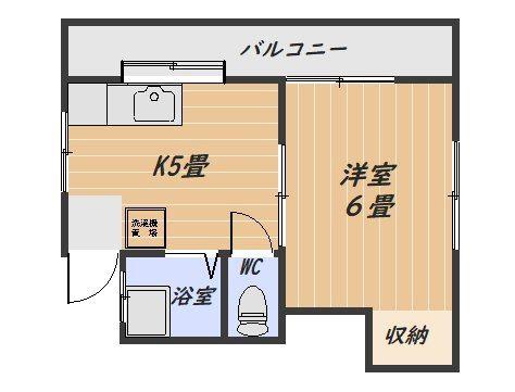 坂元アパート(1K/2階)の間取り写真