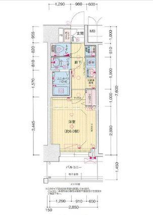 プレサンス名古屋ルーカス(1K/3階)の間取り写真
