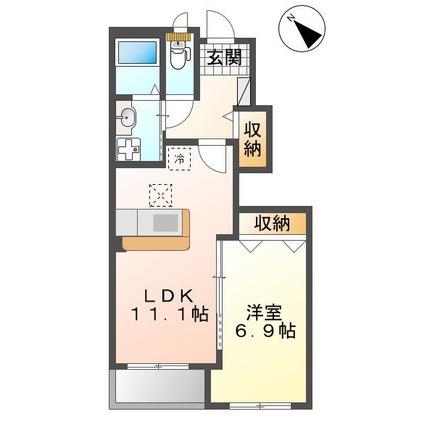 フェリオ(1LDK/1階)の間取り写真