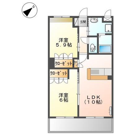 コーポプロキオン(2LDK/1階)の間取り写真