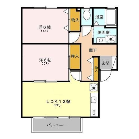 エスポワール笹目(2LDK/1階)の間取り写真