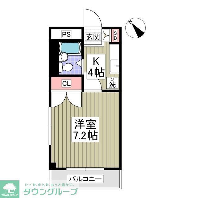 アクアバレー(1K/3階)の間取り写真