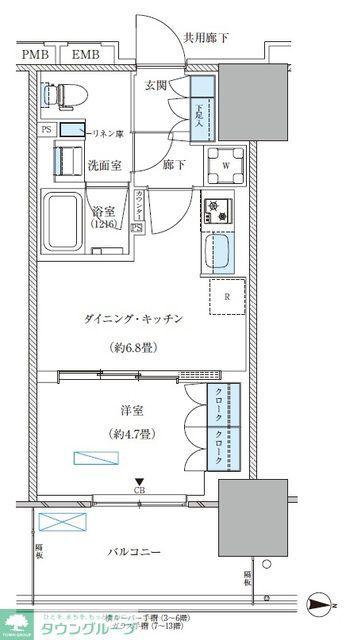 パークアクシス西大島コンフォートスクエア(1DK/3階)の間取り写真