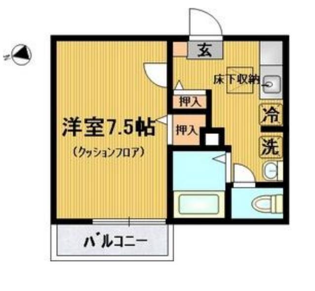 フローラ桜上水(1K/1階)の間取り写真