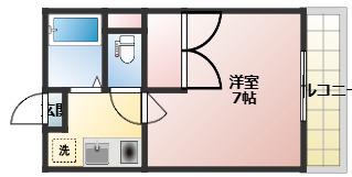 ハイツ南風(1K/3階)の間取り写真