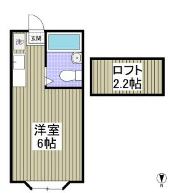 メゾンK&S(ワンルーム/1階)の間取り写真
