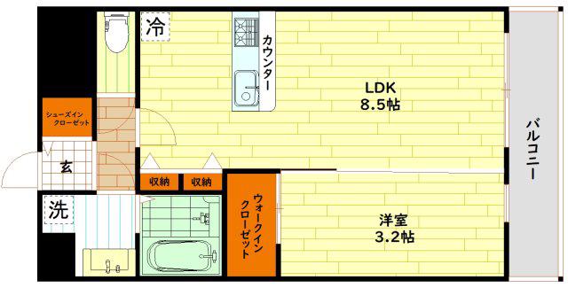 エスリードレジデンス ザ・グラン都島ノア(1LDK/7階)の間取り写真