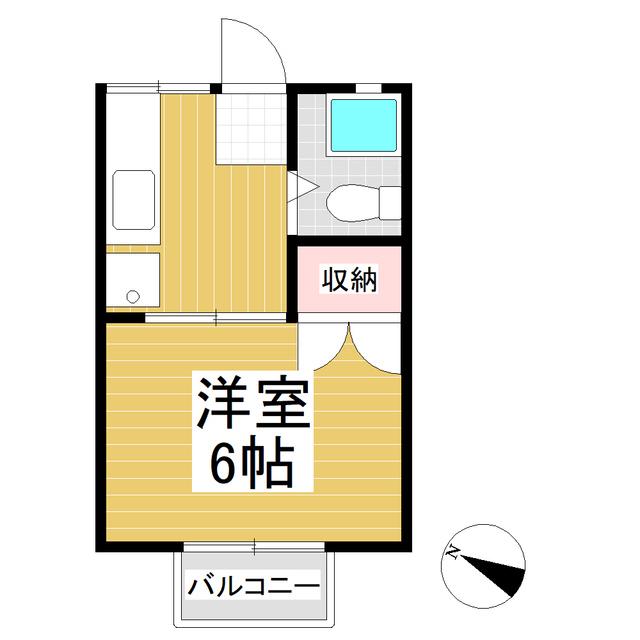 パナハイツあゆみの(1K/1階)の間取り写真
