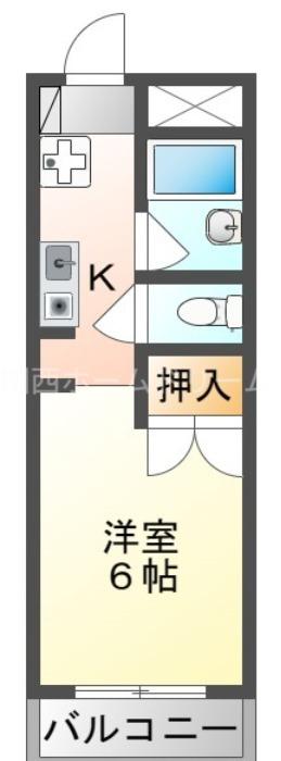 川島第17ビル(1K/3階)の間取り写真
