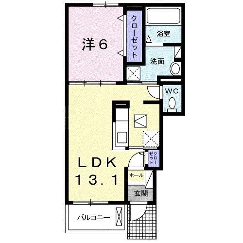 シャン・ノール XXI(1LDK/1階)の間取り写真