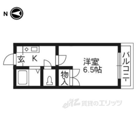 メゾン桃栄Ⅱ(1K/1階)の間取り写真