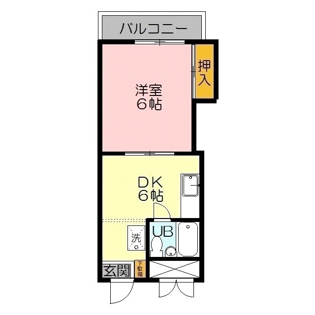 沢屋コーポ(1DK/2階)の間取り写真