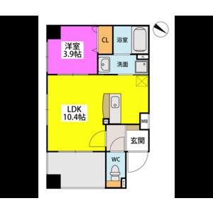 住吉神南プレイス(1LDK/7階)の間取り写真