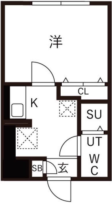 THE ROOMS 西大井(1K/3階)の間取り写真