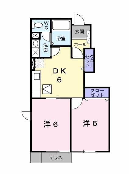 メゾンブリーズI(2DK/1階)の間取り写真