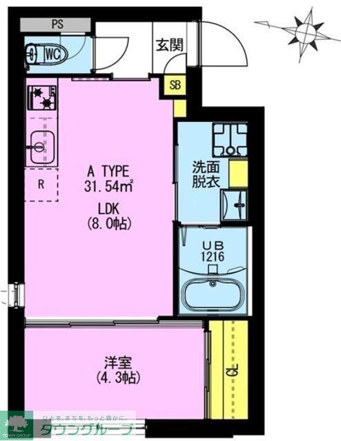 ADORE URBAN大森町A(1LDK/1階)の間取り写真
