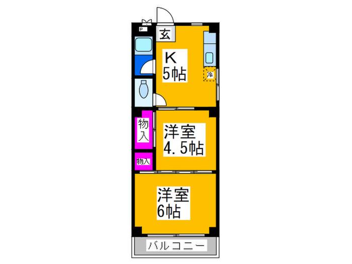 ドミール NKN(2K/5階)の間取り写真