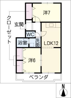 アネックスII(2LDK/3階)の間取り写真