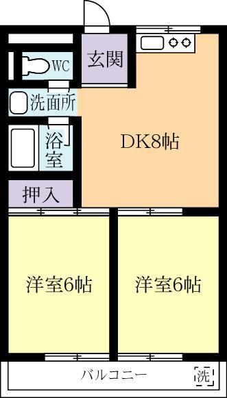 キャッチ21(2DK/1階)の間取り写真