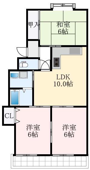 グレース狭山(3LDK/2階)の間取り写真