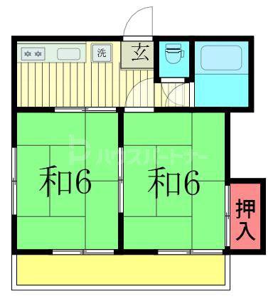 ハイツ小田2号(2K/2階)の間取り写真